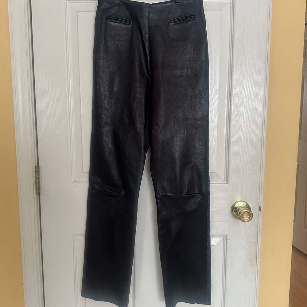 Women’s Jean Claude Jitrois Black Leather Pants 44